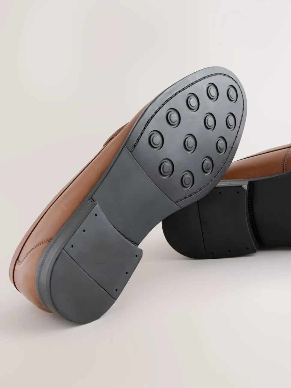 Tan Brown Standard Fit Leather Penny Loafers