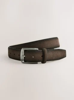 Tan Brown Straight Fit Signature Belted Jeans