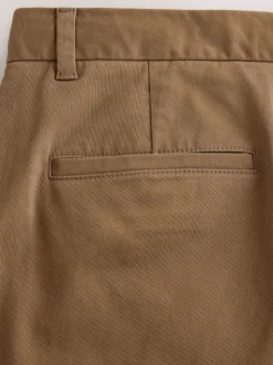 Tan Brown Straight Fit Stretch Chinos Trousers