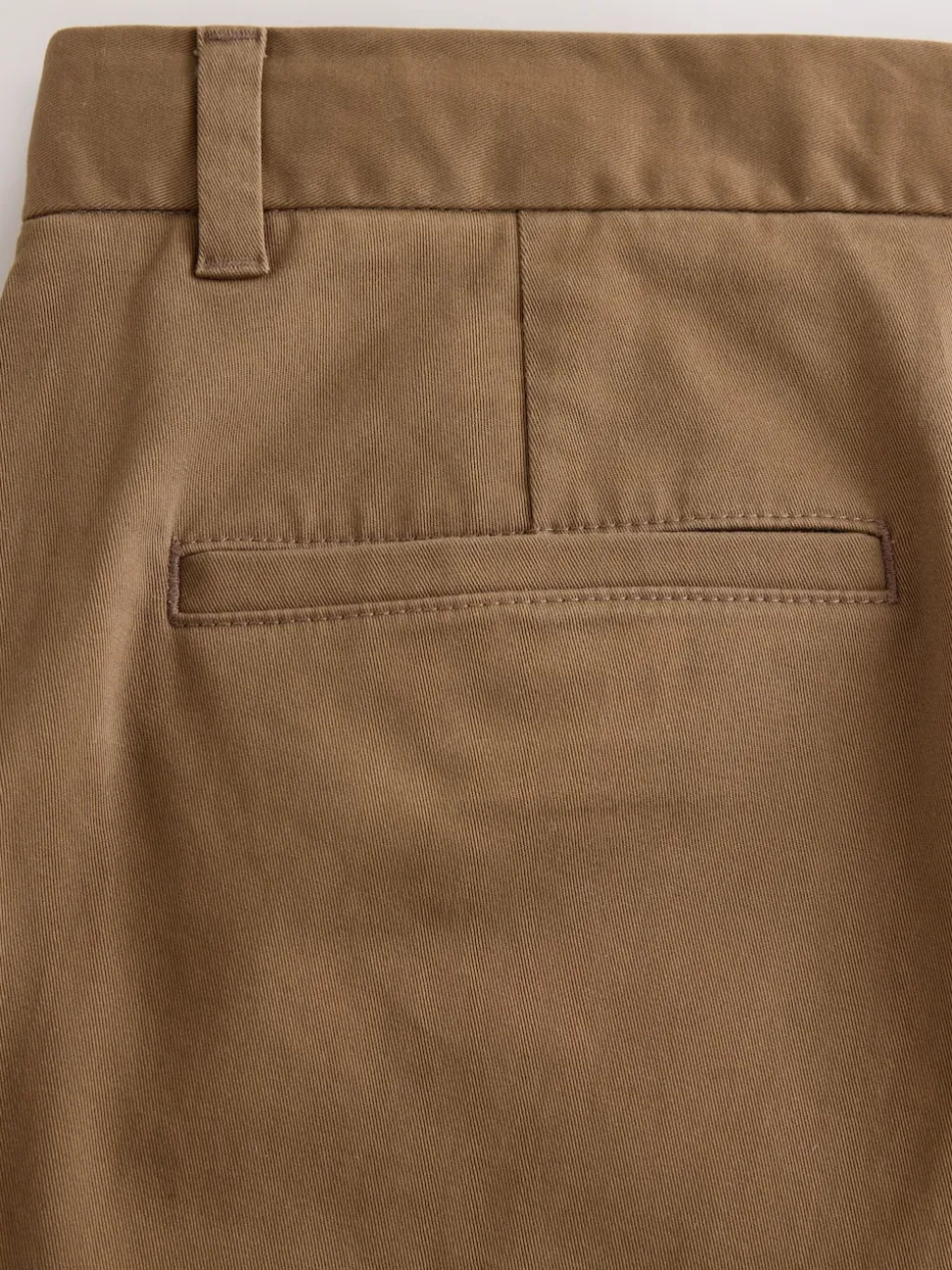 Tan Brown Straight Fit Stretch Chinos Trousers