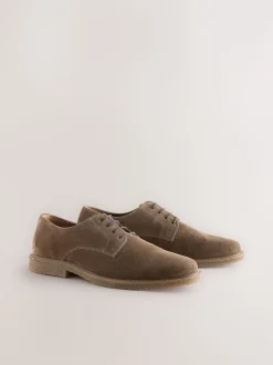 Tan Brown Suede Derby Shoes