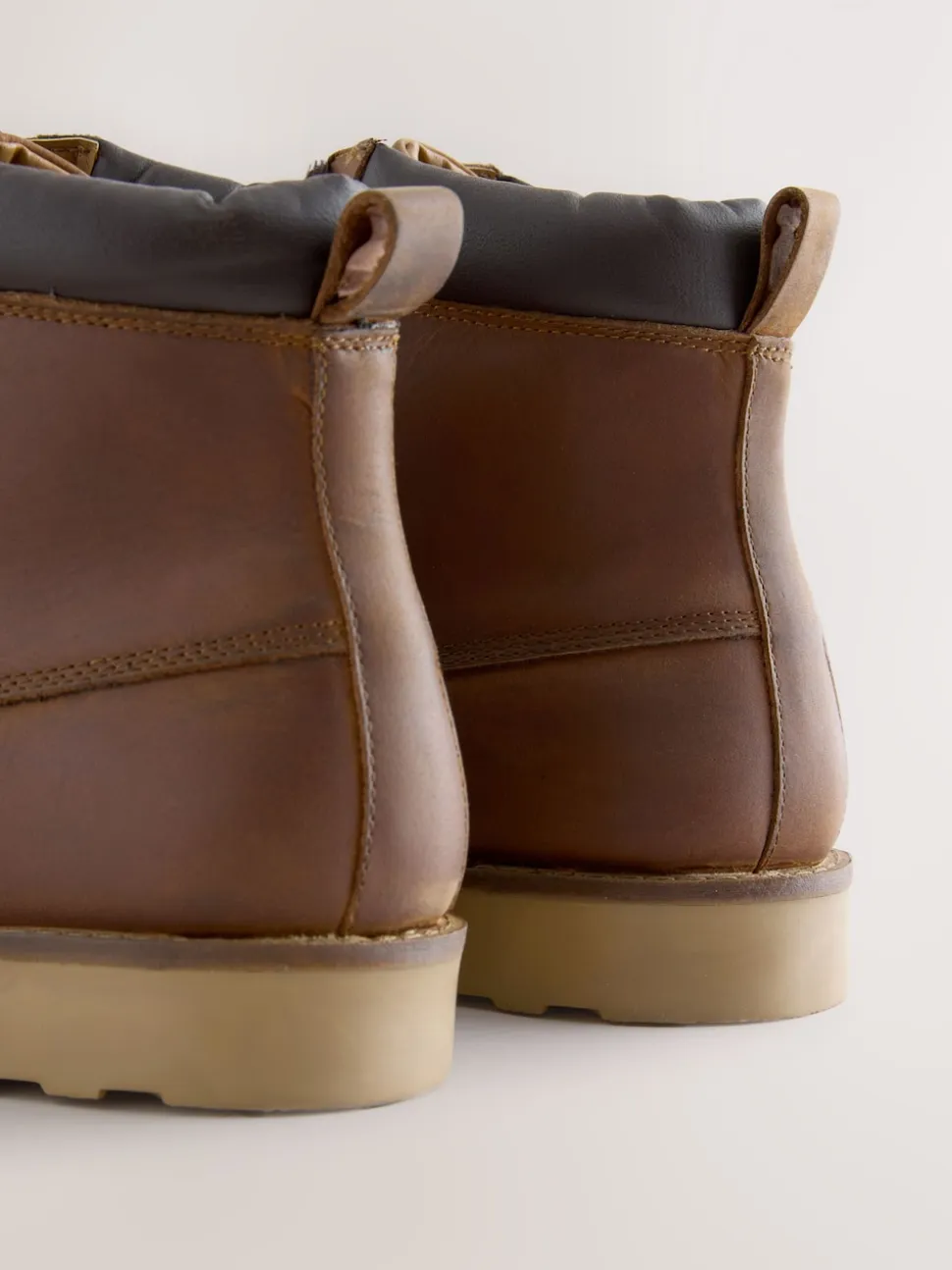 Tan Brown Tall Apron Wedge Boots