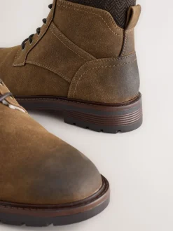 Tan Brown Tall Borg Lined Zip-Up Boots