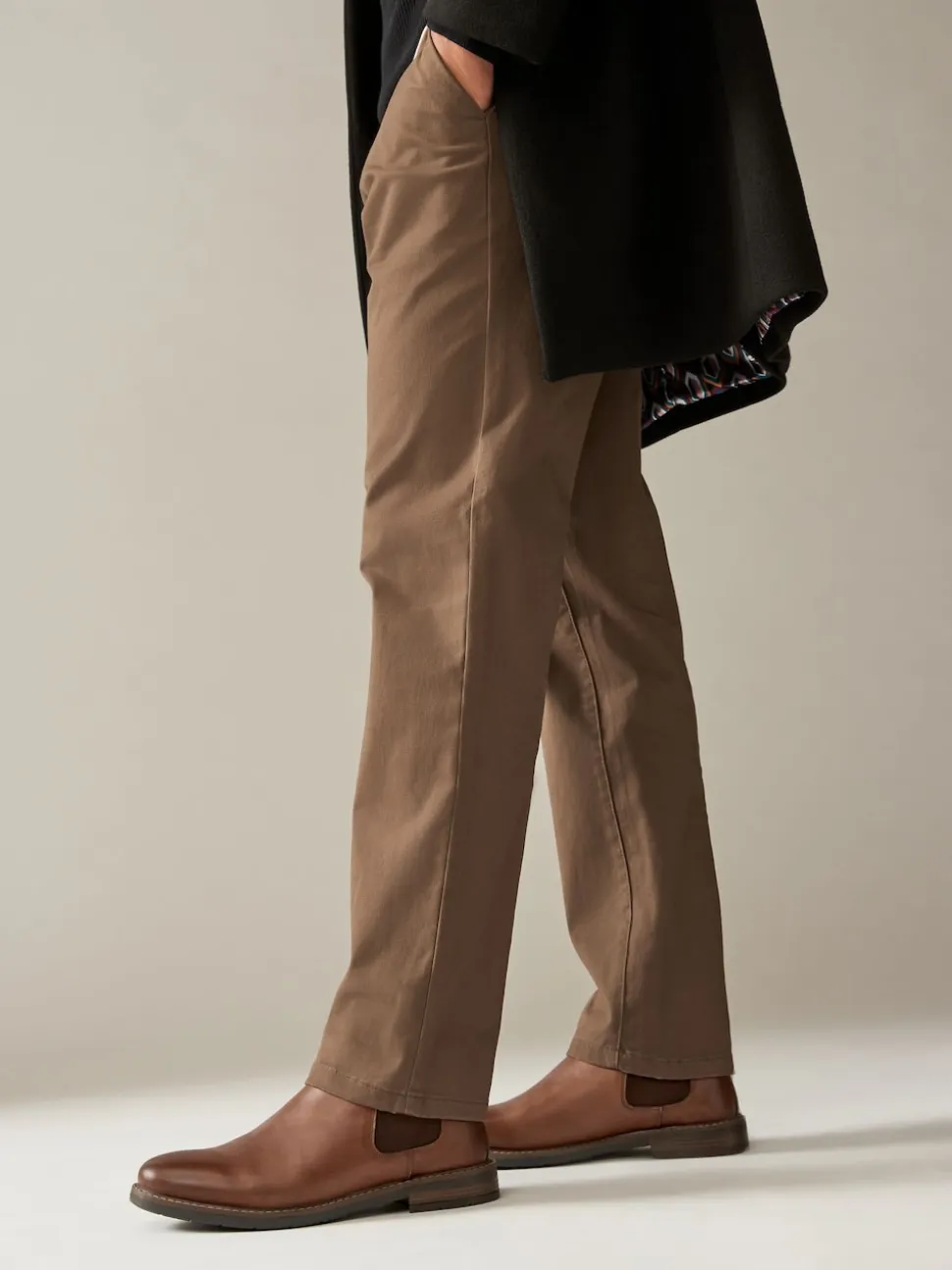 Tan Brown Waxy Leather Chelsea Boots