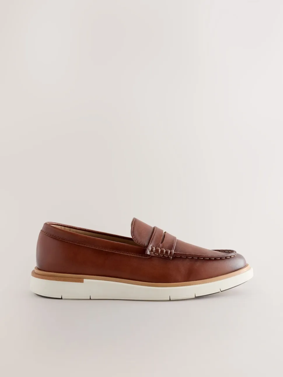 Tan Brown Wedge Loafers