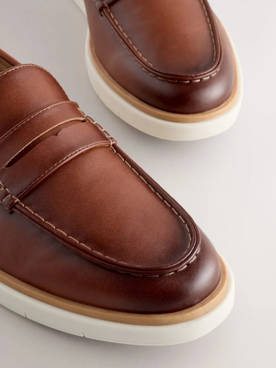 Tan Brown Wedge Loafers