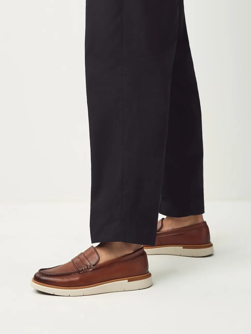 Tan Brown Wedge Loafers