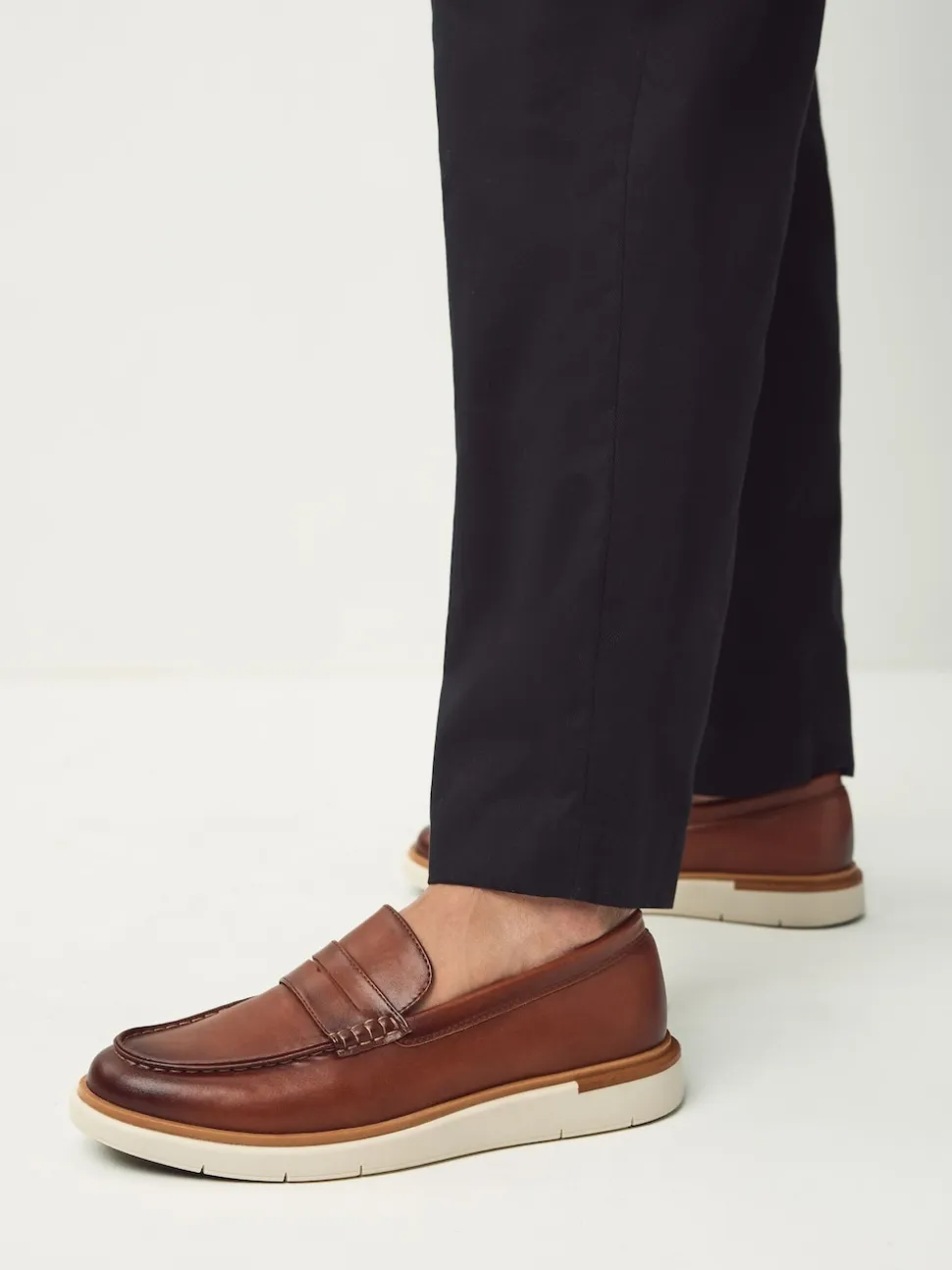 Tan Brown Wedge Loafers