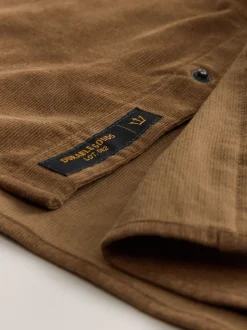 Tan Brown Western Styling Long Sleeve Cord Shirt