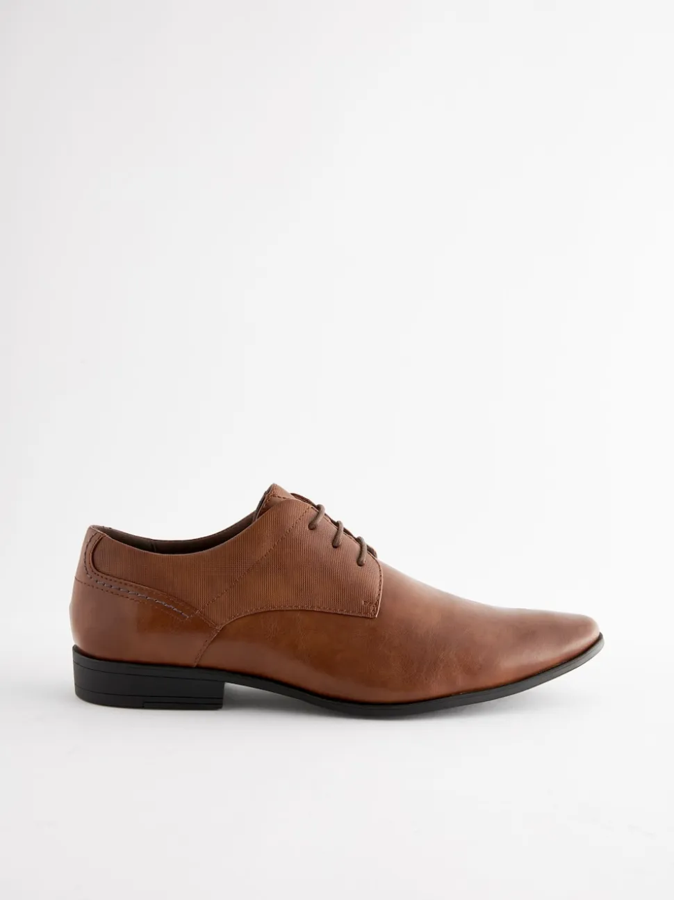 Tan Brown Wide Fit Derby Lace-Up Shoes