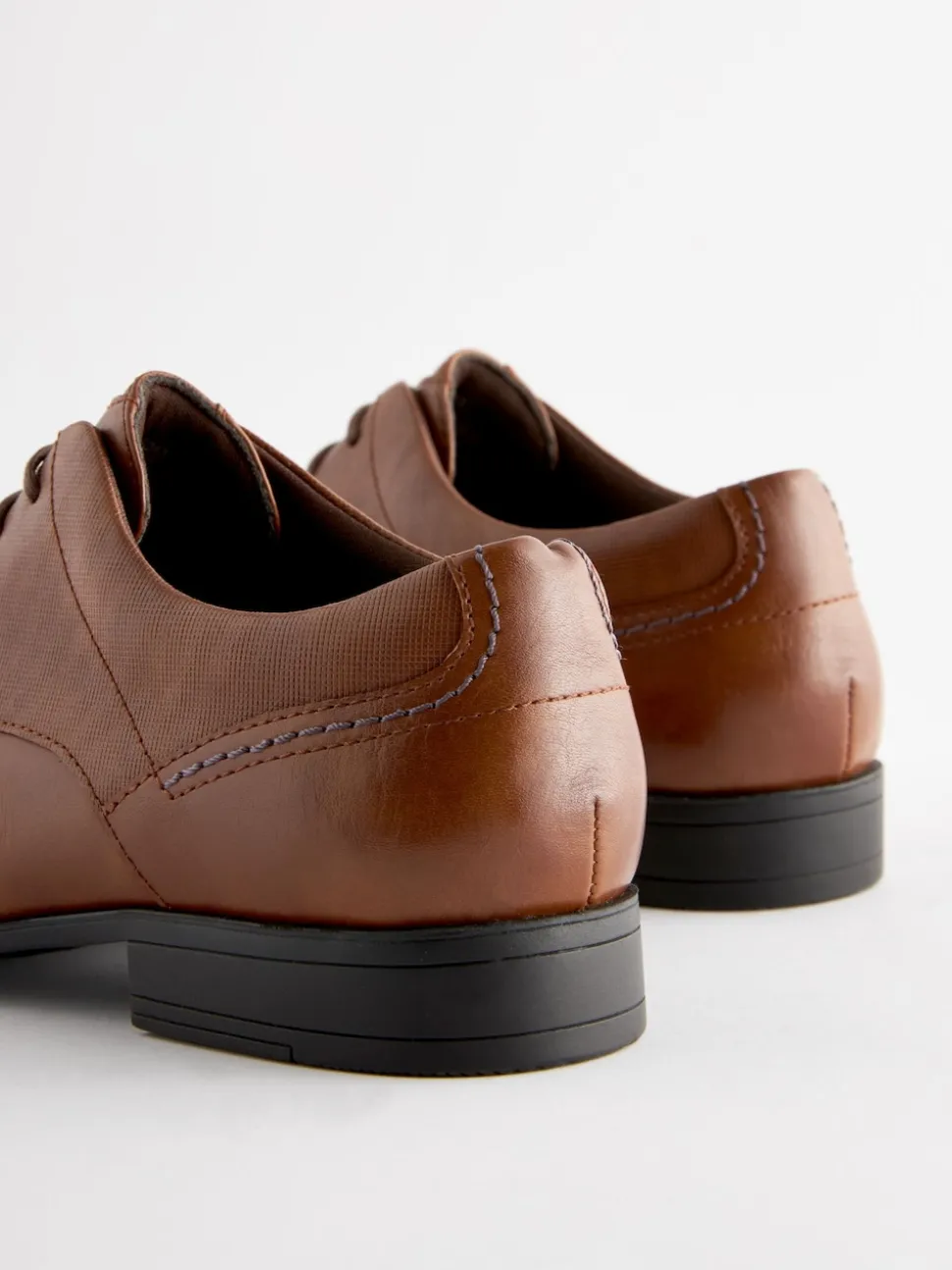 Tan Brown Wide Fit Derby Lace-Up Shoes