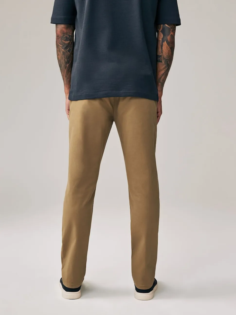 Tan Light Slim Fit Stretch Chinos Trousers