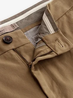 Tan Light Slim Fit Stretch Chinos Trousers
