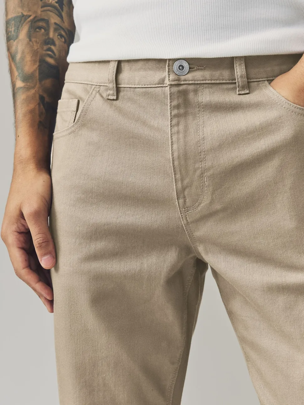 Tan Single Slim Fit Classic Stretch Jeans