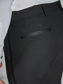 Tape Detail Regular Fit Tuxedo Suit Trousers