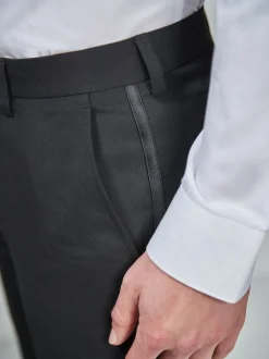 Tape Detail Regular Fit Tuxedo Suit Trousers