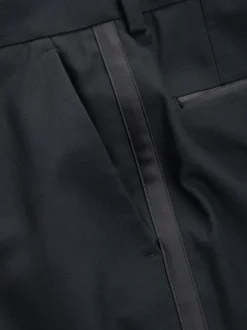 Tape Detail Regular Fit Tuxedo Suit Trousers