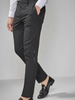 Tape Detail Skinny Fit Tuxedo Suit Trousers
