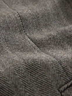 Taupe Brown Double Breasted Signature Marzotto 100% Italian Wool Herringbone Suit Jacket
