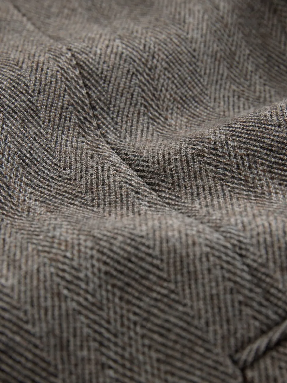 Taupe Brown Double Breasted Signature Marzotto 100% Italian Wool Herringbone Suit Jacket