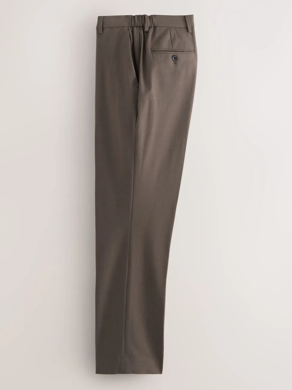 Taupe Brown Muscle Fit Elasticated Waist Motionflex Stretch Smart Trousers