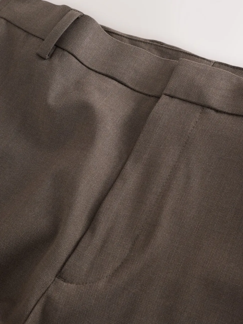 Taupe Brown Muscle Fit Elasticated Waist Motionflex Stretch Smart Trousers