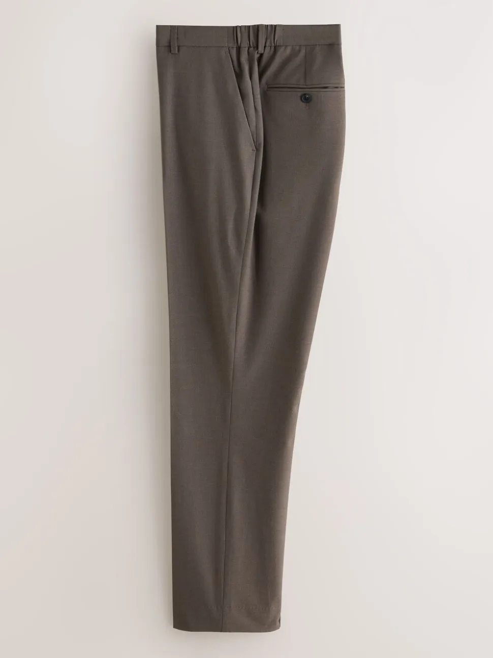 Taupe Brown Slim Fit Elasticated Waist Motionflex Stretch Smart Trousers