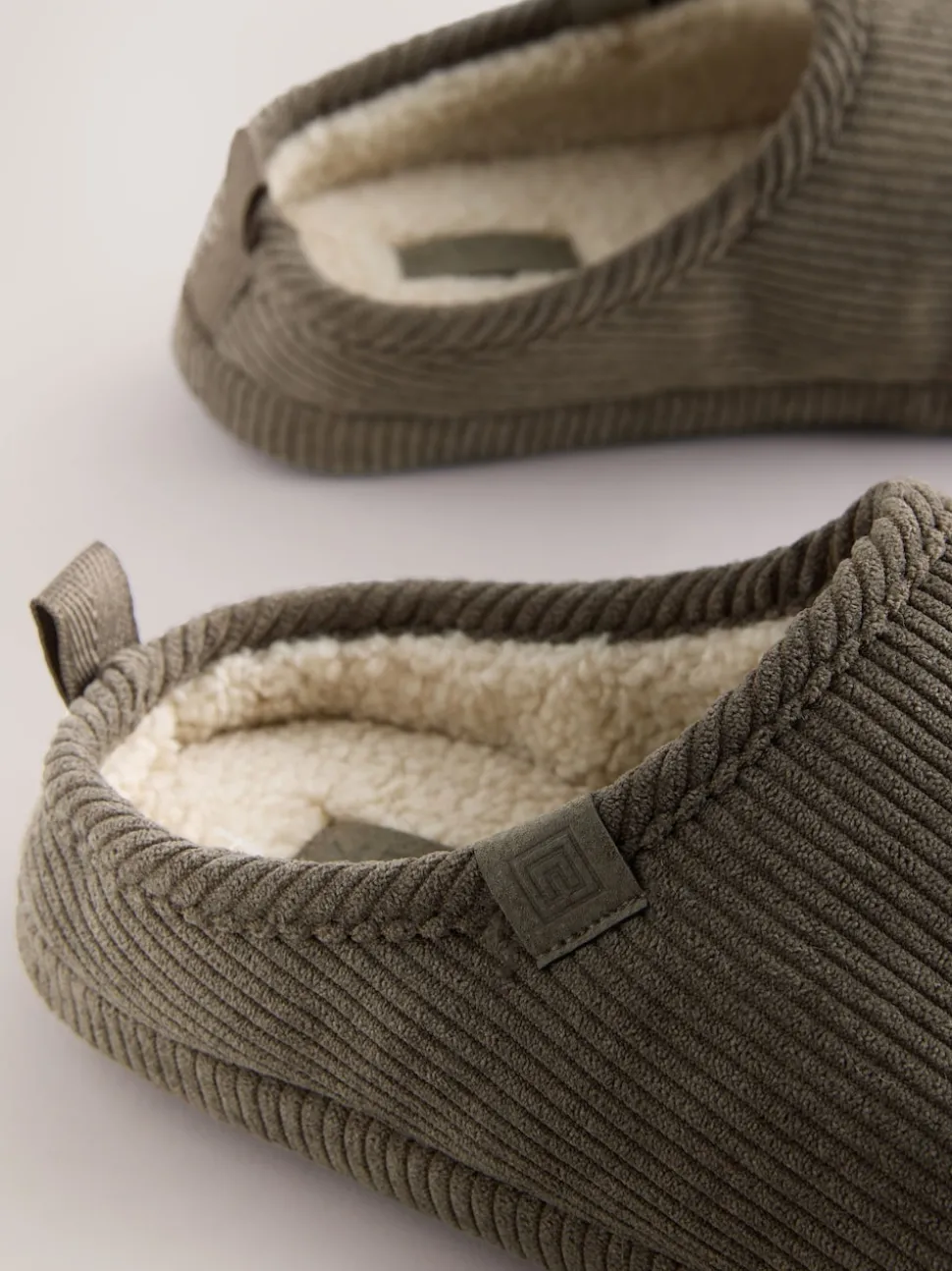 Taupe Cord Mule Slippers