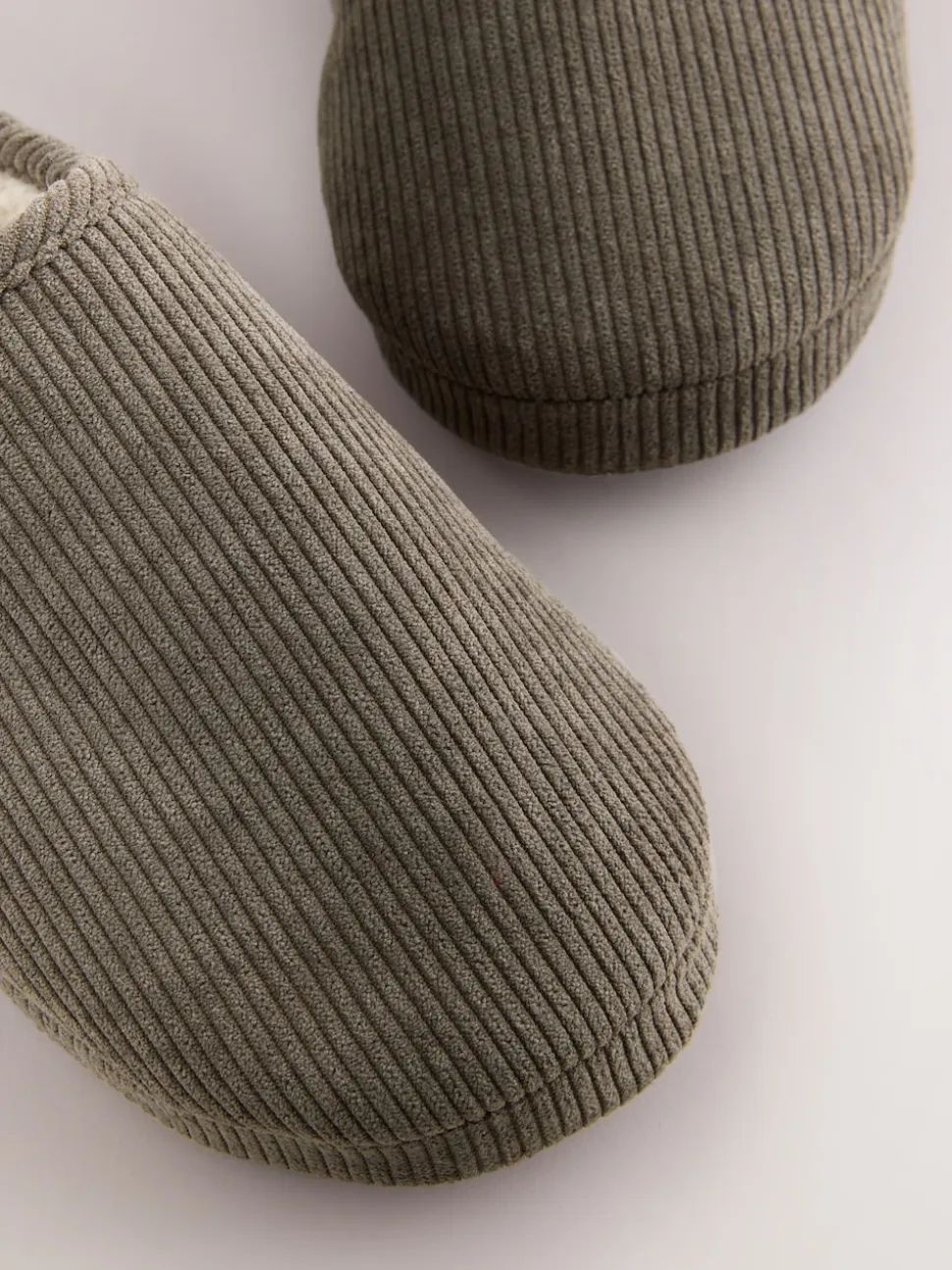 Taupe Cord Mule Slippers