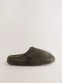 Taupe Faux Fur Mule Slippers