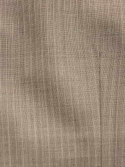 Taupe Striped Herringbone Suit Waistcoat