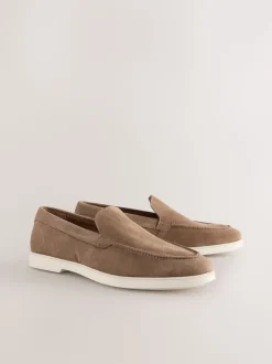 Taupe Suede Loafers