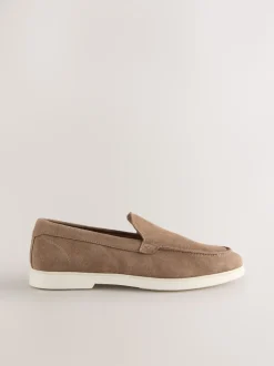 Taupe Suede Loafers