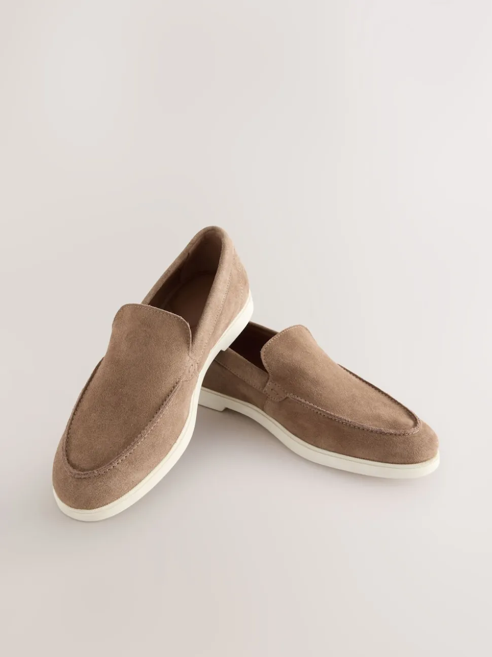 Taupe Suede Loafers