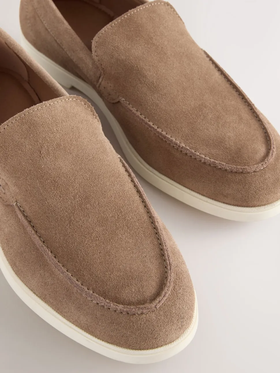 Taupe Suede Loafers