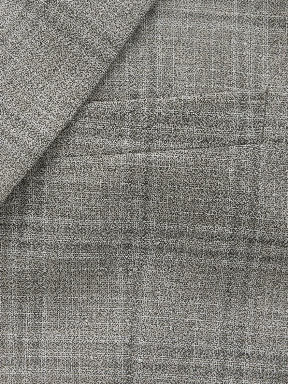 Taupe Tailored Fit Check Texture Suit Jacket