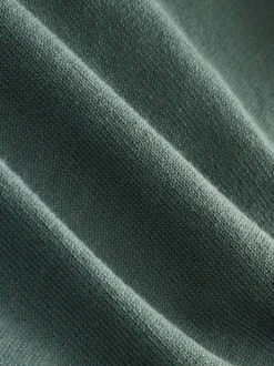 Teal Blue EDIT Knitted Long Sleeve Roll Neck Polo Shirt