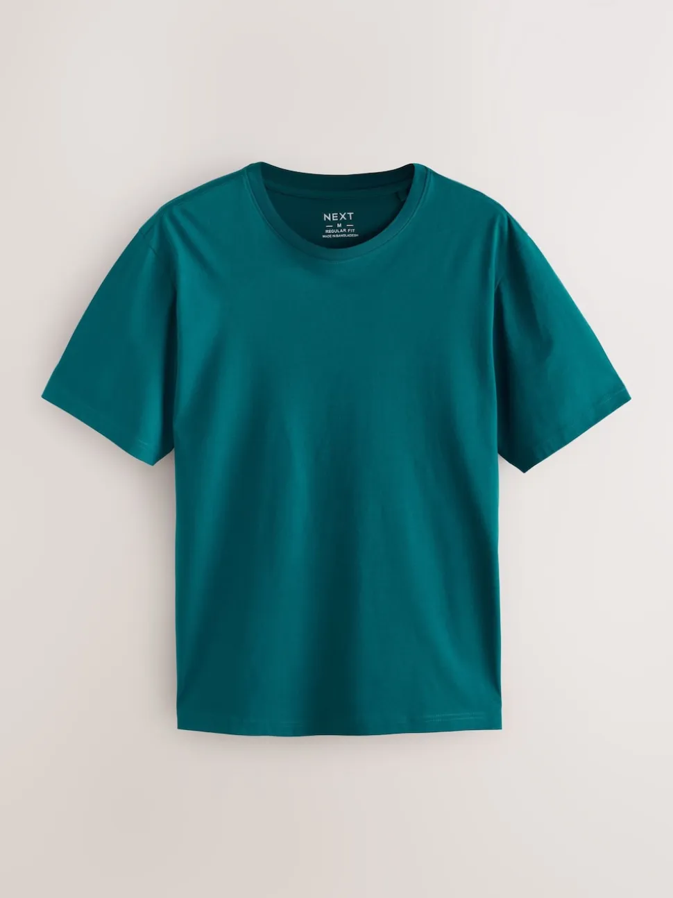 Teal Blue Regular Fit Essential Crew Neck Cotton T-Shirt