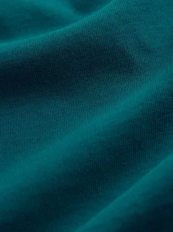 Teal Blue Regular Fit Essential Crew Neck Cotton T-Shirt