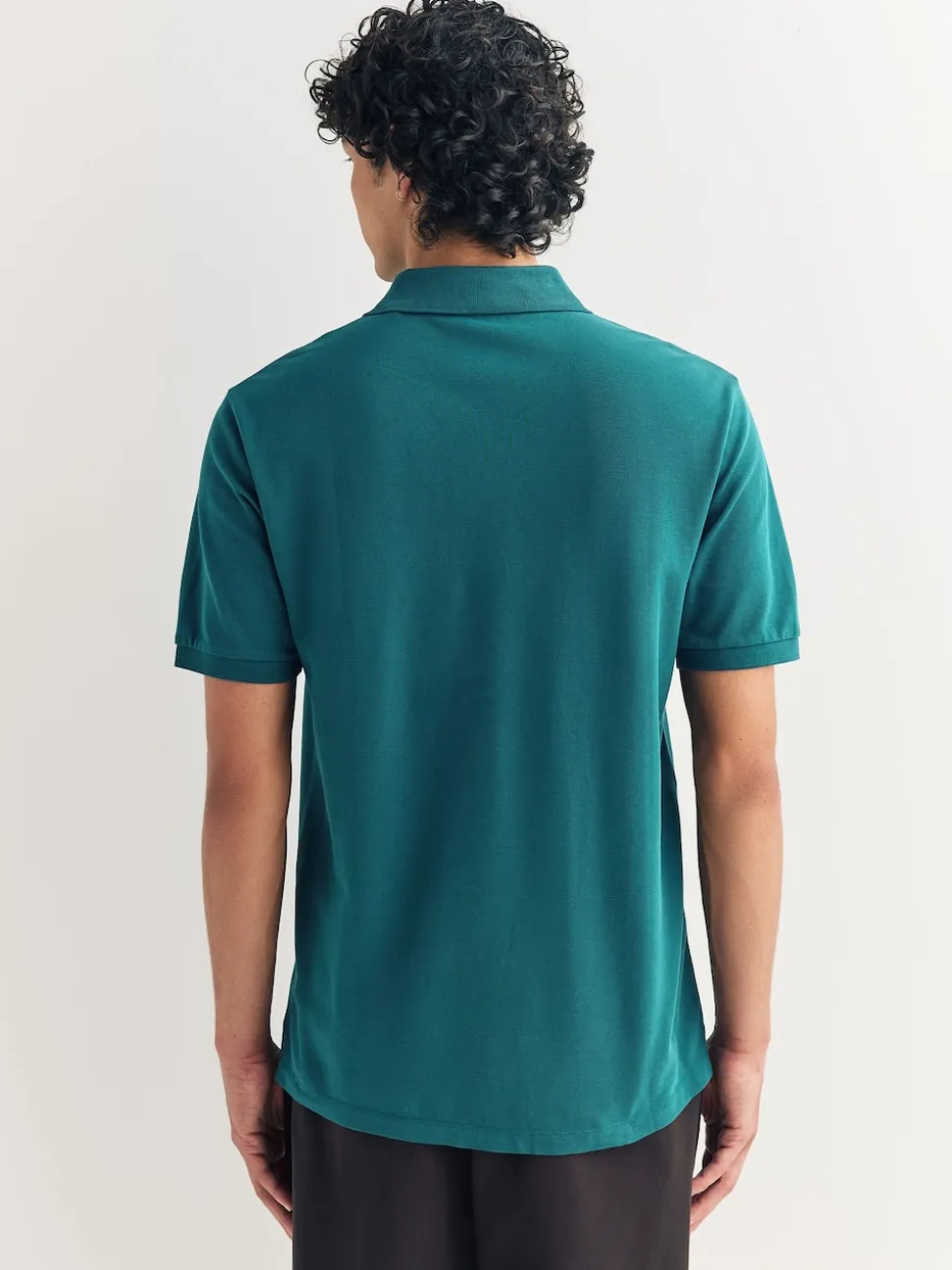 Teal Blue Regular Fit Short Sleeve Pique Polo Shirt