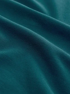 Teal Blue Regular Fit Short Sleeve Pique Polo Shirt