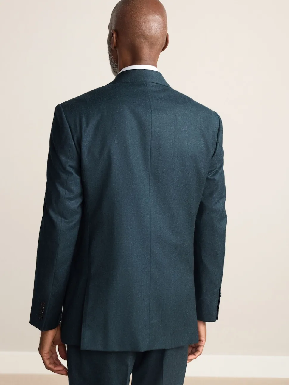 Teal Blue Regular Fit Signature Zignone Italian Wool Cashmere Blend Flannel Suit Jacket