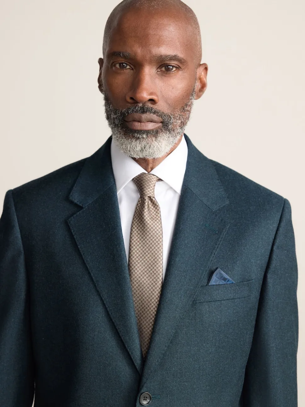 Teal Blue Regular Fit Signature Zignone Italian Wool Cashmere Blend Flannel Suit Jacket