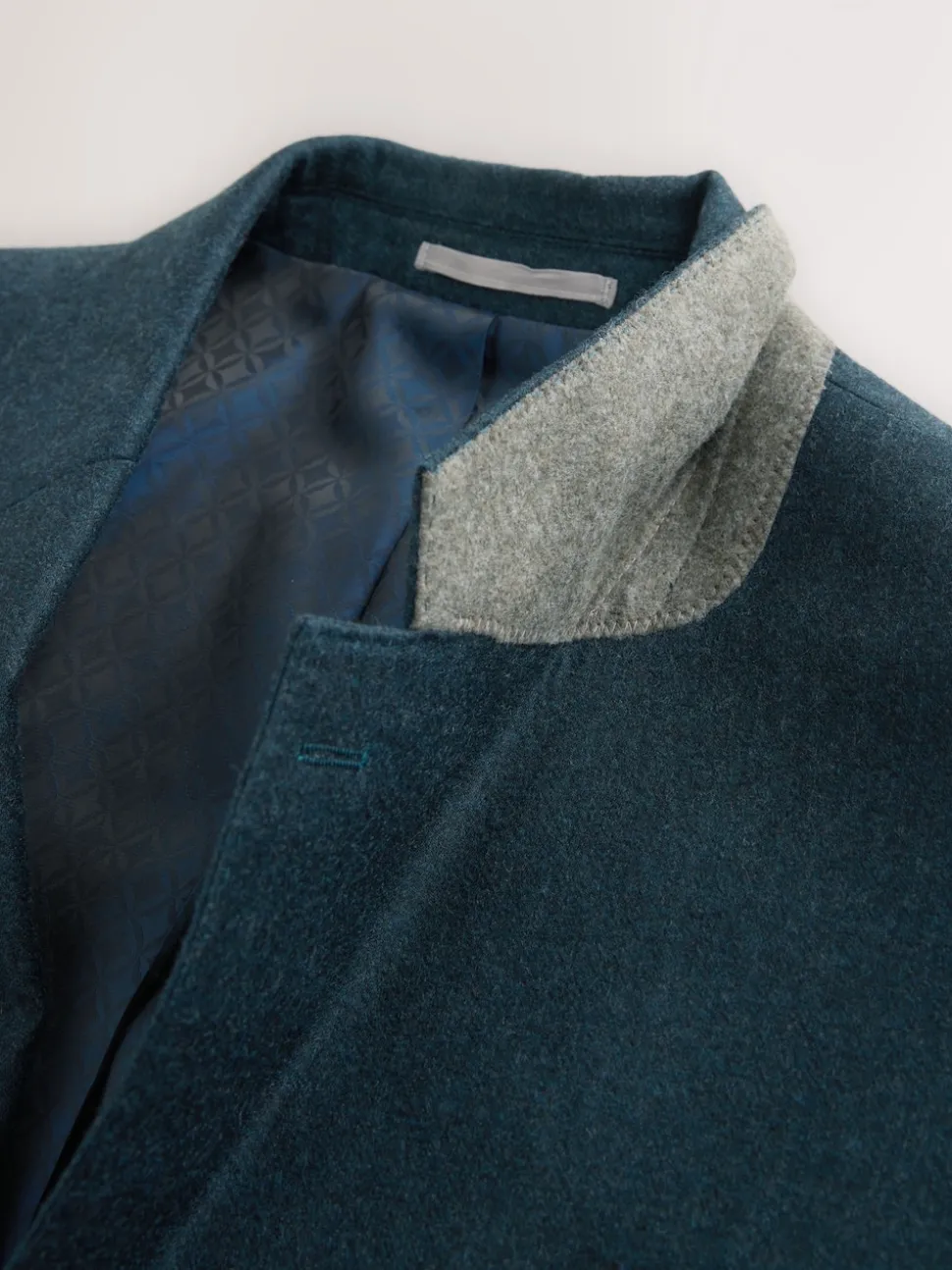 Teal Blue Regular Fit Signature Zignone Italian Wool Cashmere Blend Flannel Suit Jacket