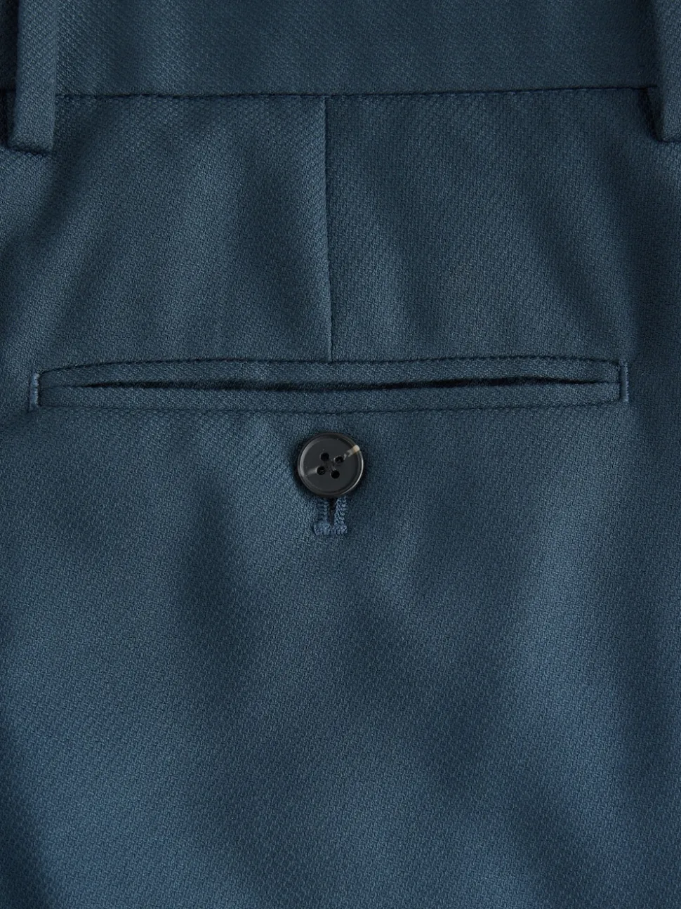 Teal Blue Slim Fit Textured Suit Trousers