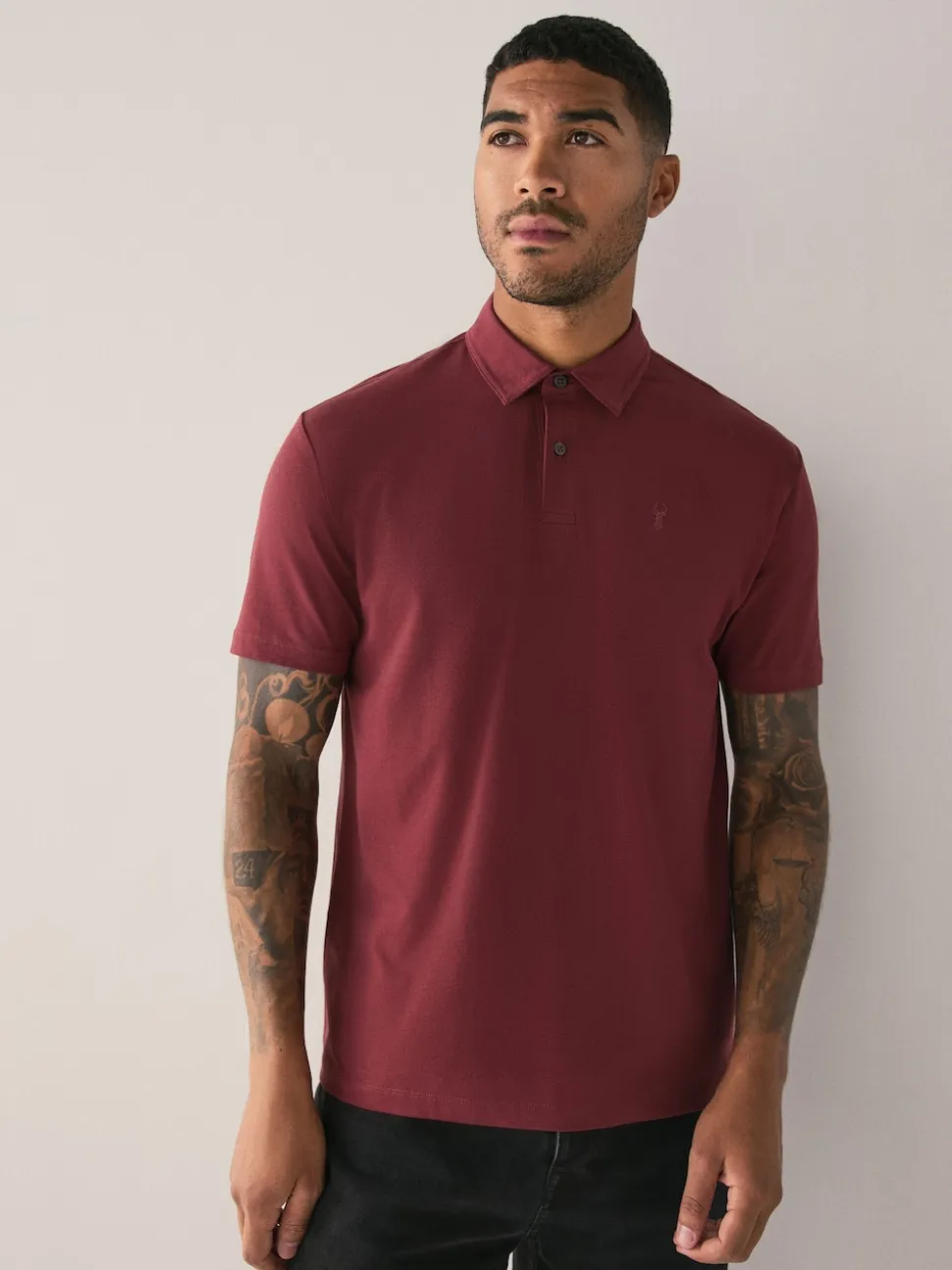 Teal Blue/Black/Rust Red Plain Short Sleeve Jersey Polo Shirts 3 Pack