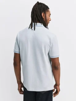 Teal/Navy/Grey Short Sleeve Tipped Pique Polo Shirts 3 Pack