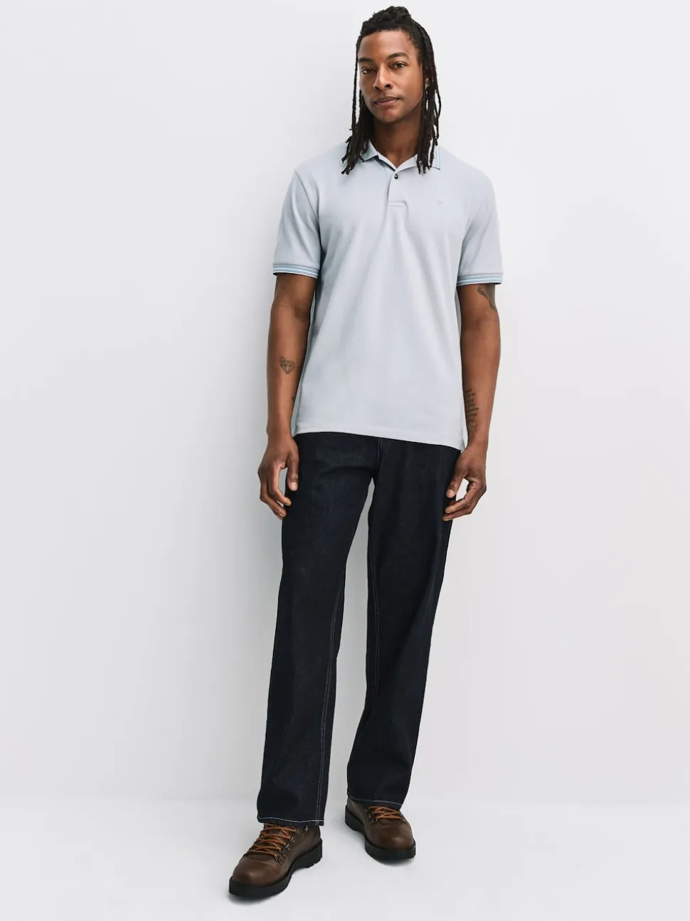Teal/Navy/Grey Short Sleeve Tipped Pique Polo Shirts 3 Pack