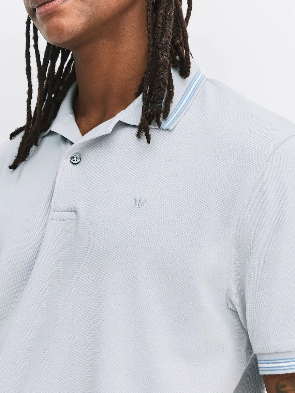 Teal/Navy/Grey Short Sleeve Tipped Pique Polo Shirts 3 Pack