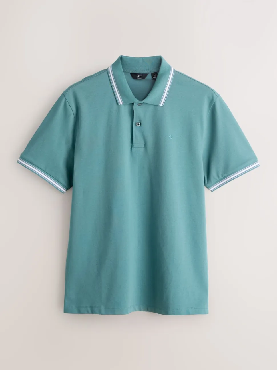 Teal/Navy/Grey Short Sleeve Tipped Pique Polo Shirts 3 Pack
